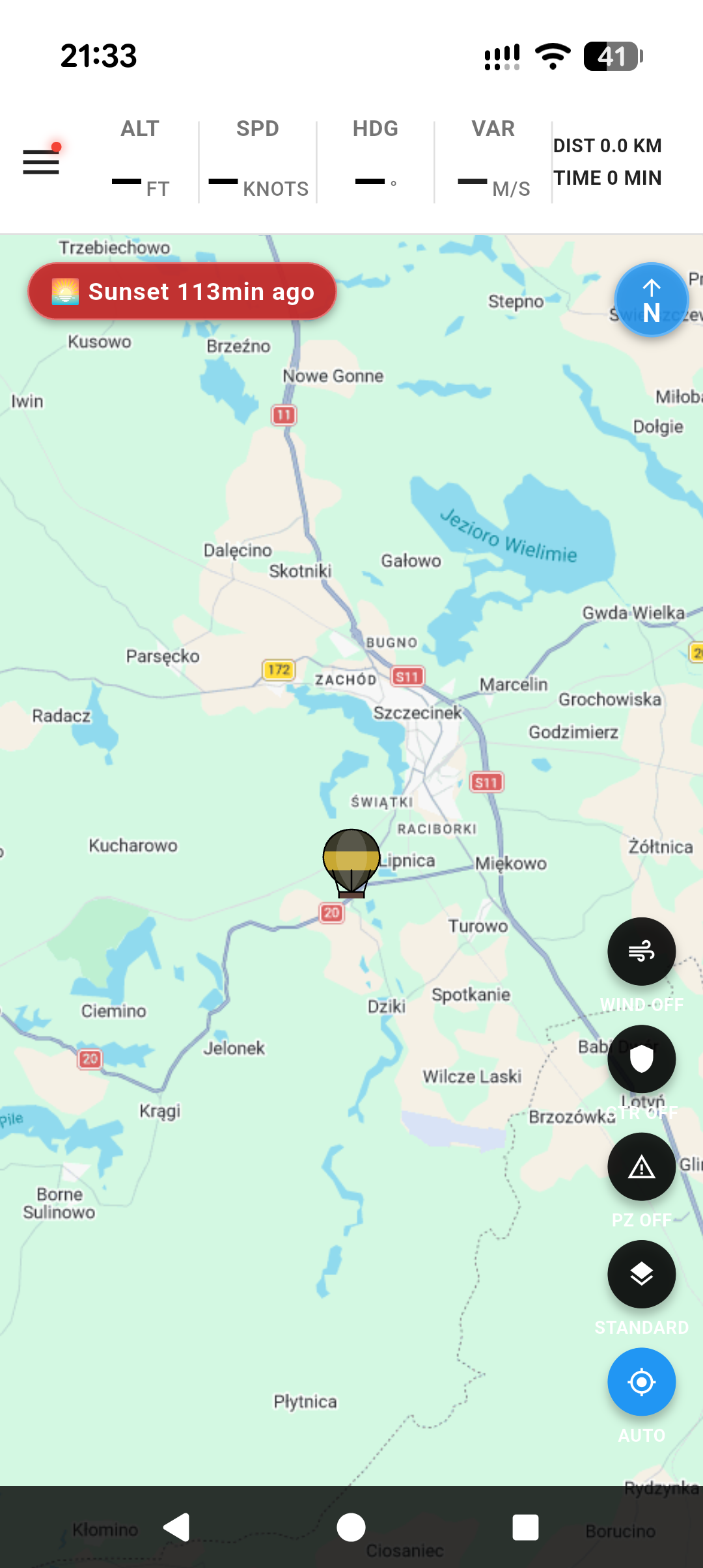 BalloonRadar 2.0 cockpit view