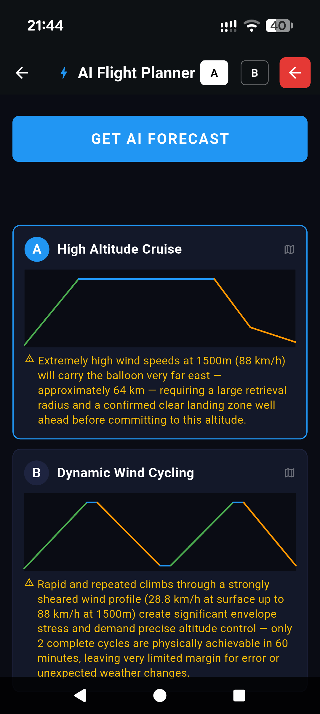 AI Flight Planner scenarios